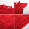 imageGRACE KARIN Girl Summer Birthday Party Dress Ruffle Tiered Tulle Princess Prom Dress Size 512Red