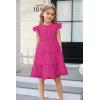 imageGRACE KARIN Girl Summer Birthday Party Dress Ruffle Tiered Tulle Princess Prom Dress Size 512Rose Red