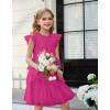 imageGRACE KARIN Girl Summer Birthday Party Dress Ruffle Tiered Tulle Princess Prom Dress Size 512Rose Red