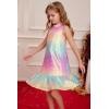 imageGRACE KARIN Girls Kid Sequin Party Dresses Mock Neck Sleeveless Sparkly Fancy Formal Dress Size 512 YearsRainbow