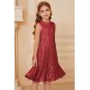 imageGRACE KARIN Girls Kid Sequin Party Dresses Mock Neck Sleeveless Sparkly Fancy Formal Dress Size 512 YearsRed