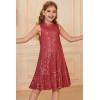 imageGRACE KARIN Girls Kid Sequin Party Dresses Mock Neck Sleeveless Sparkly Fancy Formal Dress Size 512 YearsRed