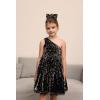 imageGRACE KARIN Girls Sequin Dress One Shoulder Wedding Party Gown with Hair Bow 512YBlack