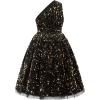 imageGRACE KARIN Girls Sequin Dress One Shoulder Wedding Party Gown with Hair Bow 512YBlack Gold