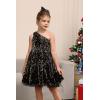 imageGRACE KARIN Girls Sequin Dress One Shoulder Wedding Party Gown with Hair Bow 512YBlack Gold