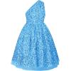 imageGRACE KARIN Girls Sequin Dress One Shoulder Wedding Party Gown with Hair Bow 512YLight Blue