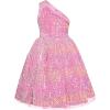 imageGRACE KARIN Girls Sequin Dress One Shoulder Wedding Party Gown with Hair Bow 512YPastel