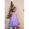 imageGRACE KARIN Girls Sequin Dress One Shoulder Wedding Party Gown with Hair Bow 512YPurple