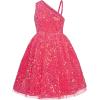 imageGRACE KARIN Girls Sequin Dress One Shoulder Wedding Party Gown with Hair Bow 512YWatermelon