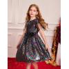 imageGRACE KARIN Girls Sequin Dress Prom Party Formal Fringe Sleeve Dresses Size 514 with HairbowBlack Multicolor