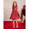 imageGRACE KARIN Girls Sequin Dress Prom Party Formal Fringe Sleeve Dresses Size 514 with HairbowRed