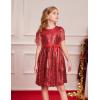 imageGRACE KARIN Girls Sequin Dress Prom Party Formal Fringe Sleeve Dresses Size 514 with HairbowRed