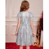 imageGRACE KARIN Girls Sequin Dress Prom Party Formal Fringe Sleeve Dresses Size 514 with HairbowSilver