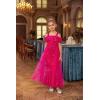 imageGRACE KARIN Girls Sequin Dresses Kids Off Shoulder Long Formal Prom Dance Sparkly Maxi Dress Size 512Hot Pink