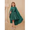 imageGRACE KARIN Girls Sequin Party Dress Formal Wedding Birthday Midi Sleeveless Dress 512YGreen