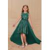 imageGRACE KARIN Girls Sequin Party Dress Formal Wedding Birthday Midi Sleeveless Dress 512YGreen