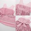 imageGRACE KARIN Girls Sequin Party Dress Formal Wedding Birthday Midi Sleeveless Dress 512YPink