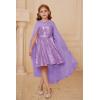 imageGRACE KARIN Girls Sequin Party Dress Formal Wedding Birthday Midi Sleeveless Dress 512YPurple