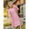 imageGRACE KARIN Girls Sweater Dress Fall Winter Long Sleeve Knit Casual Formal Contrasting Dresses for Girls Size 512Pink