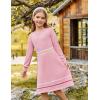 imageGRACE KARIN Girls Sweater Dress Fall Winter Long Sleeve Knit Casual Formal Contrasting Dresses for Girls Size 512Pink