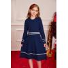 imageGRACE KARIN Girls Sweater Dress Fall Winter Long Sleeve Knit Casual Formal Contrasting Dresses for Girls Size 512Royal Blue