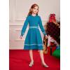 imageGRACE KARIN Girls Sweater Dress Fall Winter Long Sleeve Knit Casual Formal Contrasting Dresses for Girls Size 512Sky Blue