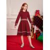 imageGRACE KARIN Girls Sweater Dress Fall Winter Long Sleeve Knit Casual Formal Contrasting Dresses for Girls Size 512Wine Red