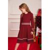 imageGRACE KARIN Girls Sweater Dress Fall Winter Long Sleeve Knit Casual Formal Contrasting Dresses for Girls Size 512Wine Red