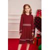 imageGRACE KARIN Girls Sweater Dress Fall Winter Long Sleeve Knit Casual Formal Contrasting Dresses for Girls Size 512Wine Red