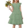 imageGRACE KARIN Girl Summer Birthday Party Dress Ruffle Tiered Tulle Princess Prom Dress Size 512Grass Green