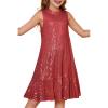 imageGRACE KARIN Girls Kid Sequin Party Dresses Mock Neck Sleeveless Sparkly Fancy Formal Dress Size 512 YearsRed