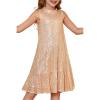 imageGRACE KARIN Girls Kid Sequin Party Dresses Mock Neck Sleeveless Sparkly Fancy Formal Dress Size 512 YearsRose Gold