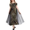 imageGRACE KARIN Girls Sequin Dresses Kids Off Shoulder Long Formal Prom Dance Sparkly Maxi Dress Size 512Blackgolden