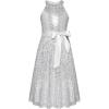 imageGRACE KARIN Girls Sequin Party Dress Cute Girls Formal Princess Midi Dress for Wedding 614YSilver Multicoloured