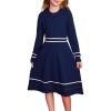 imageGRACE KARIN Girls Sweater Dress Fall Winter Long Sleeve Knit Casual Formal Contrasting Dresses for Girls Size 512Royal Blue