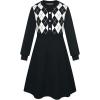 imageGRACE KARIN Girl Long Sleeve Sweater Dress Knit Casual Fall Winter Dresses for Girls 512 Button FrontBlack