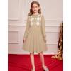 imageGRACE KARIN Girl Long Sleeve Sweater Dress Knit Casual Fall Winter Dresses for Girls 512 Button FrontBrown