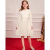 imageGRACE KARIN Girl Long Sleeve Sweater Dress Knit Casual Fall Winter Dresses for Girls 512 Button FrontCream