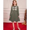 imageGRACE KARIN Girl Long Sleeve Sweater Dress Knit Casual Fall Winter Dresses for Girls 512 Button FrontDark Green