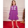 imageGRACE KARIN Girl Long Sleeve Sweater Dress Knit Casual Fall Winter Dresses for Girls 512 Button FrontDark Purple