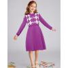 imageGRACE KARIN Girl Long Sleeve Sweater Dress Knit Casual Fall Winter Dresses for Girls 512 Button FrontDark Purple