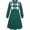 imageGRACE KARIN Girl Long Sleeve Sweater Dress Knit Casual Fall Winter Dresses for Girls 512 Button FrontGreen