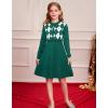 imageGRACE KARIN Girl Long Sleeve Sweater Dress Knit Casual Fall Winter Dresses for Girls 512 Button FrontGreen