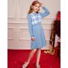 imageGRACE KARIN Girl Long Sleeve Sweater Dress Knit Casual Fall Winter Dresses for Girls 512 Button FrontLight Blue