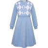 imageGRACE KARIN Girl Long Sleeve Sweater Dress Knit Casual Fall Winter Dresses for Girls 512 Button FrontLight Blue