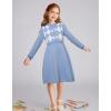 imageGRACE KARIN Girl Long Sleeve Sweater Dress Knit Casual Fall Winter Dresses for Girls 512 Button FrontLight Blue