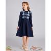 imageGRACE KARIN Girl Long Sleeve Sweater Dress Knit Casual Fall Winter Dresses for Girls 512 Button FrontNavy Blue