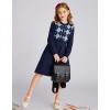 imageGRACE KARIN Girl Long Sleeve Sweater Dress Knit Casual Fall Winter Dresses for Girls 512 Button FrontNavy Blue