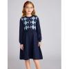 imageGRACE KARIN Girl Long Sleeve Sweater Dress Knit Casual Fall Winter Dresses for Girls 512 Button FrontNavy Blue