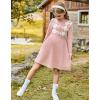 imageGRACE KARIN Girl Long Sleeve Sweater Dress Knit Casual Fall Winter Dresses for Girls 512 Button FrontPink